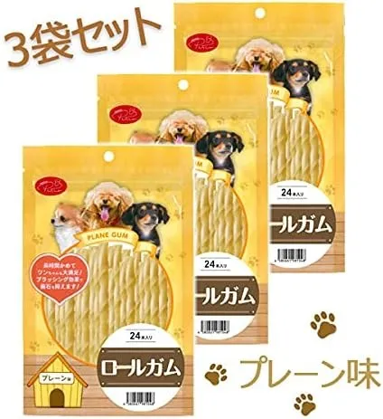 PETRO (ペトロ) 犬用おやつ ロールガム 24本入りX3袋 (プレーン味)